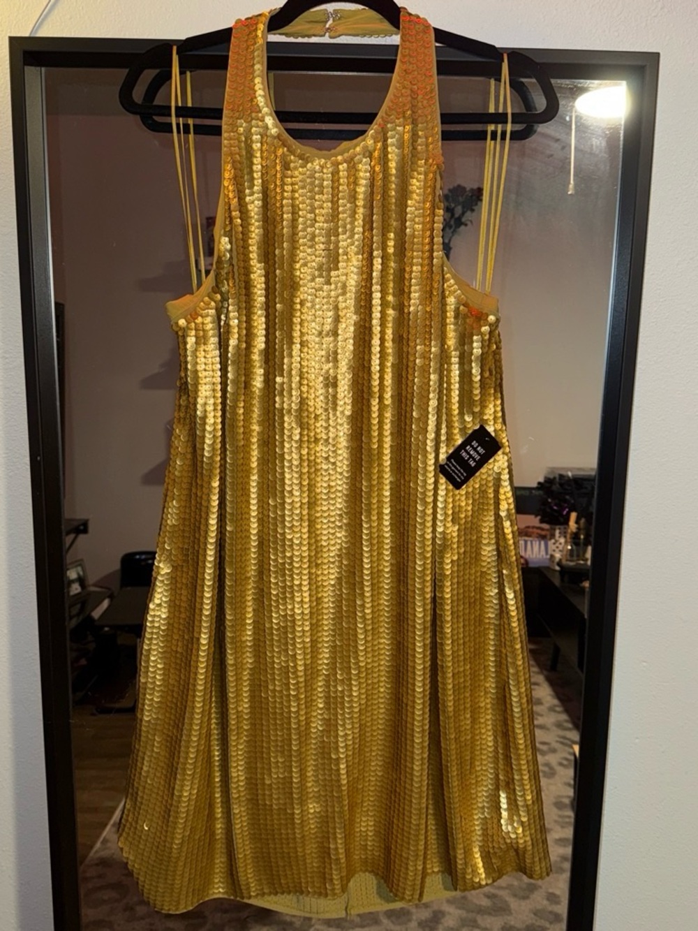 Express Gold Sequin Mini Dress